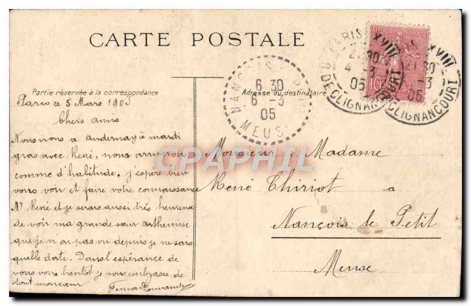 CPA Fantaisie Femme Amoureux — Rückseite