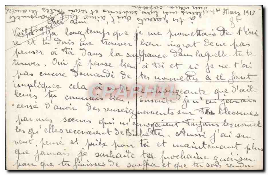 CPA Fantaisie Fleurs — Verso