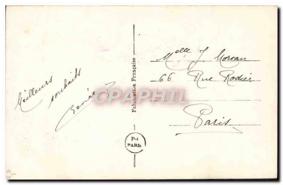 Femme avec fleurs — Bonne Année — Éditeur : Guillier & Rochaix, Paris — Verso
