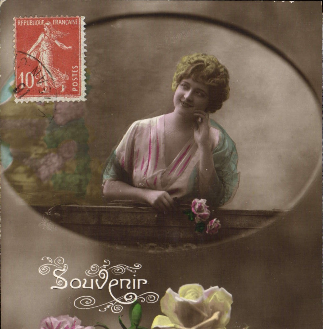 CPA Fantaisie Femme Fleurs