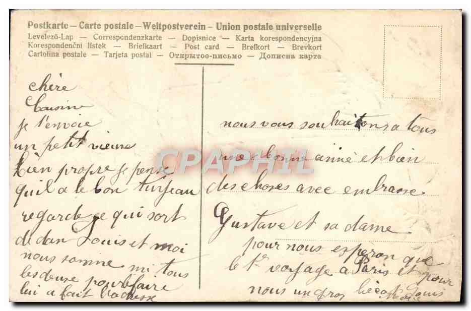 CPA Fantaisie Homme  — Rückseite