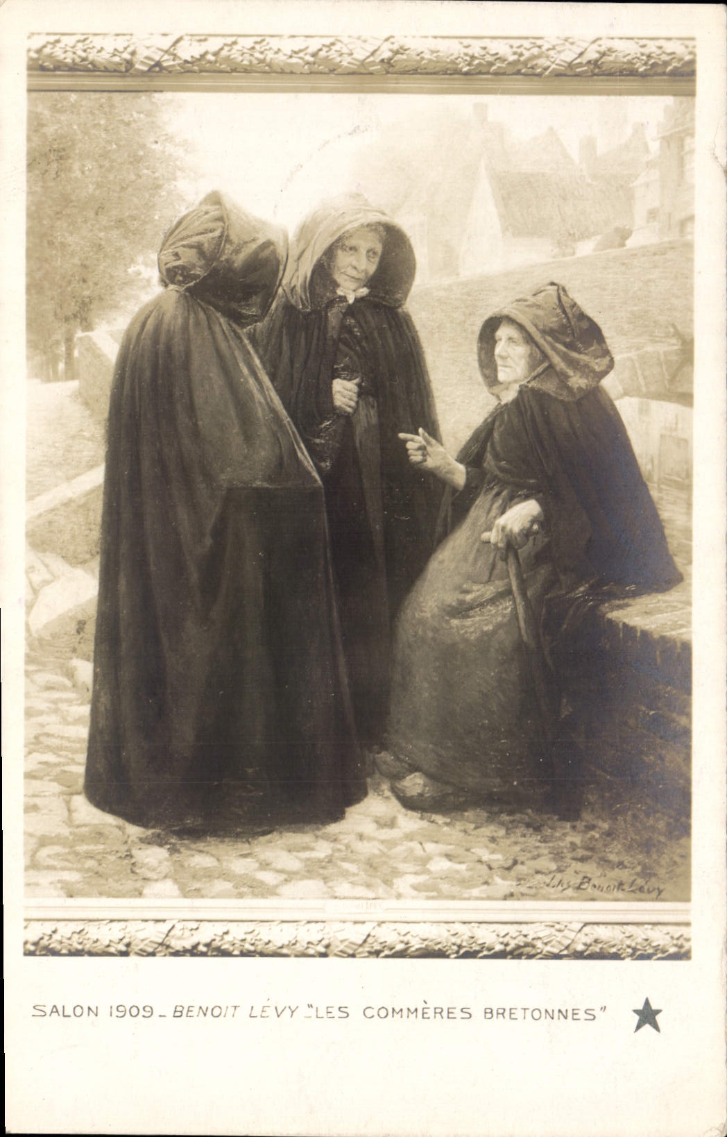 CPA Fantaisie Salon 1909 Benoit Levy Les comperes bretonnes 