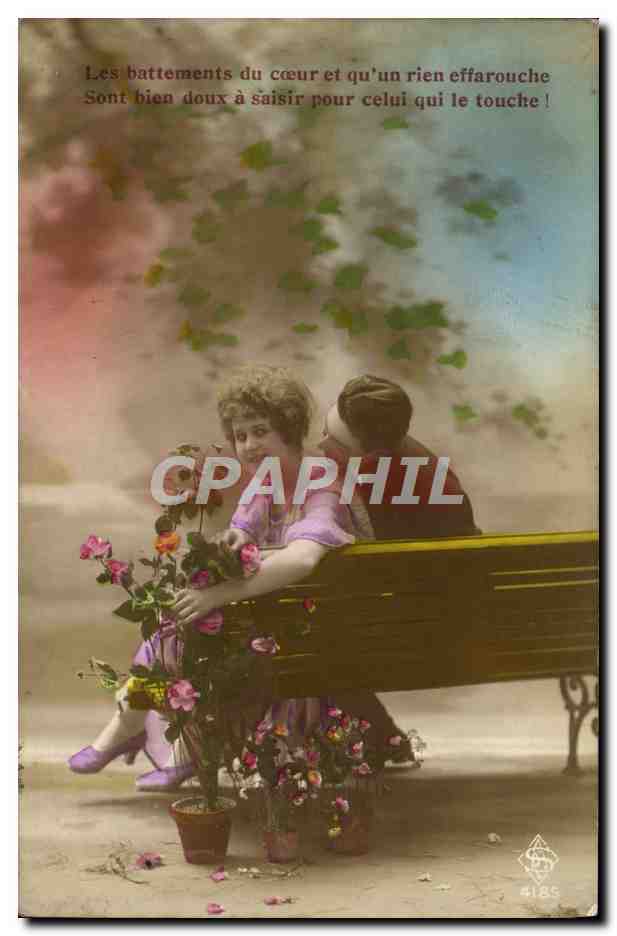 Deux amoureux sur un banc — éditeur L. Brailier, Dijon — n° de série 4186
