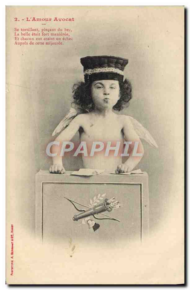 CPA Fantaisie Enfant L'amour avocat Ange