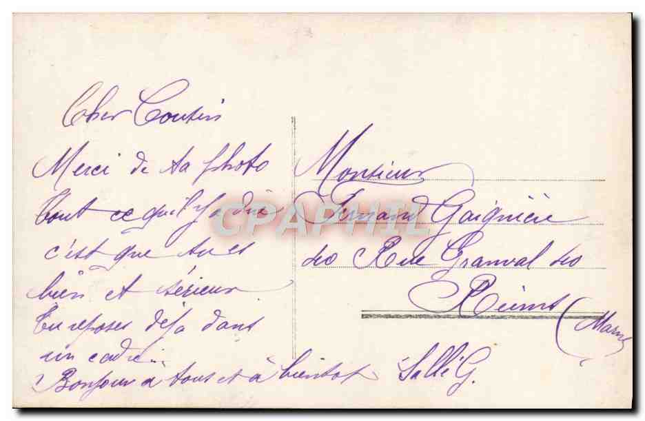 Femme en robe bleue tenant un bouquet de roses — éditeur Midas, n° 54 — Verso