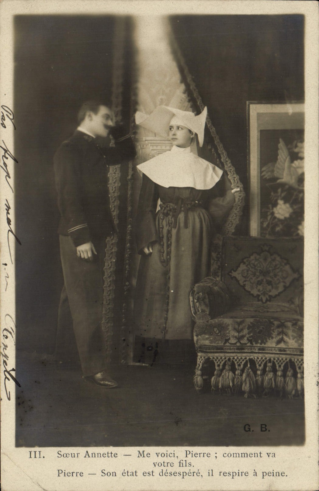 CPA Fantaisie Femme Petit Pierre Religieuse