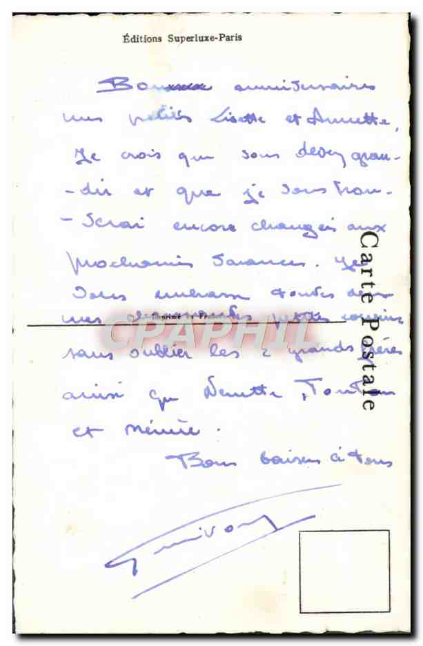 CPA Fantaisie Enfant — Verso