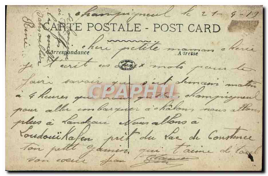 CPA Fantaisie Fleurs Rose — Rückseite