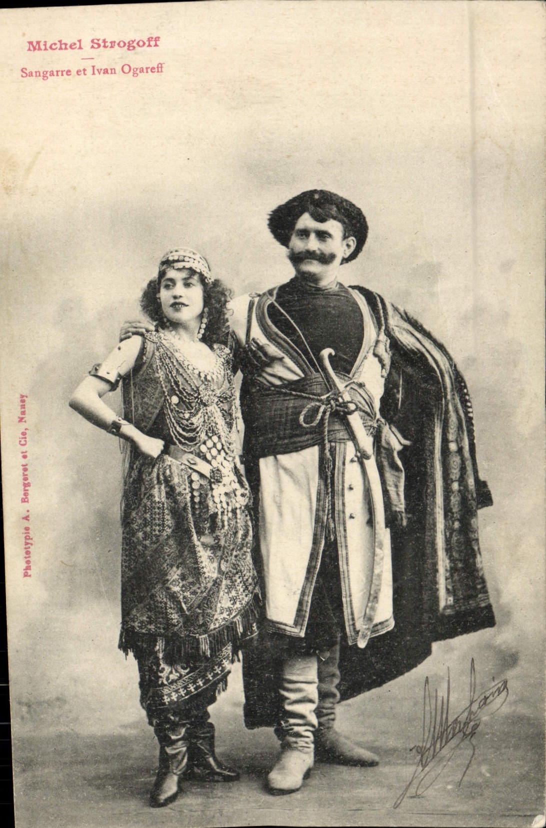 CPA Fantaisie Femme Jules Verne Michel Strogoff Sangarre et Ivan Ogareff