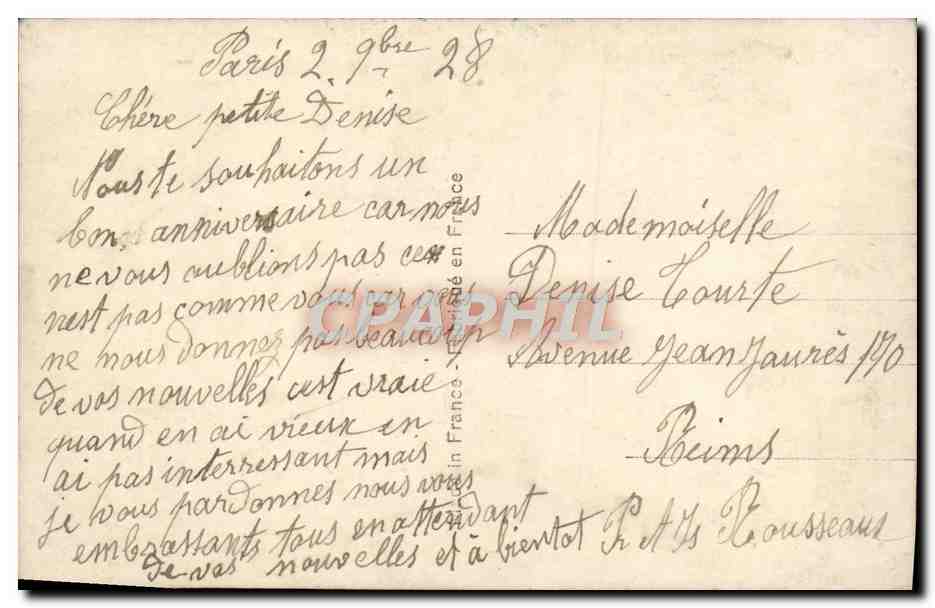 CPA Fantaisie Fleurs — Verso