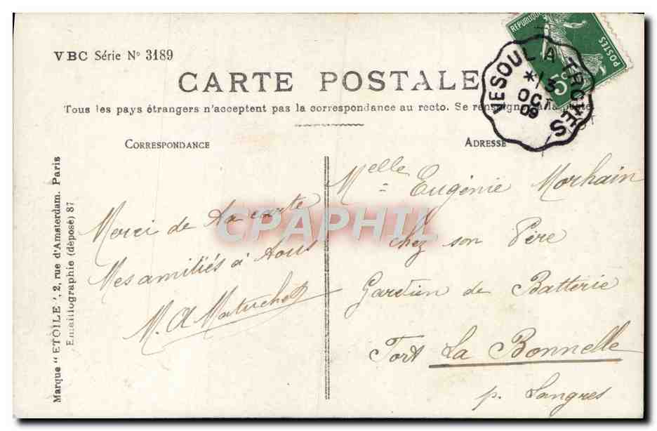 Mutter und Kind — Garten-Szene — Walery, M. M. Natuchy — Rückseite