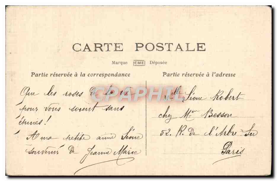 CPA Fantaisie Fleurs — Verso