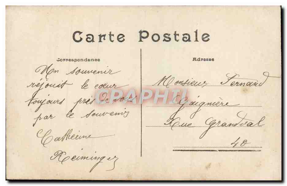 Frau in einem violetten Kleid mit einem Blumenkorb — Photo 2202 — Mille Baisers — Rückseite