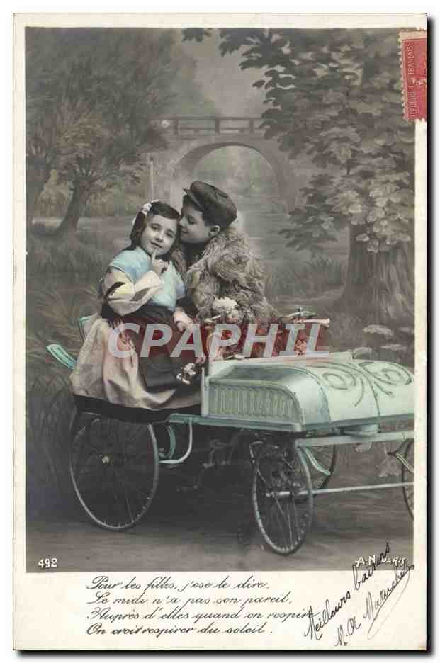 CPA Fantaisie Enfants Automobile
