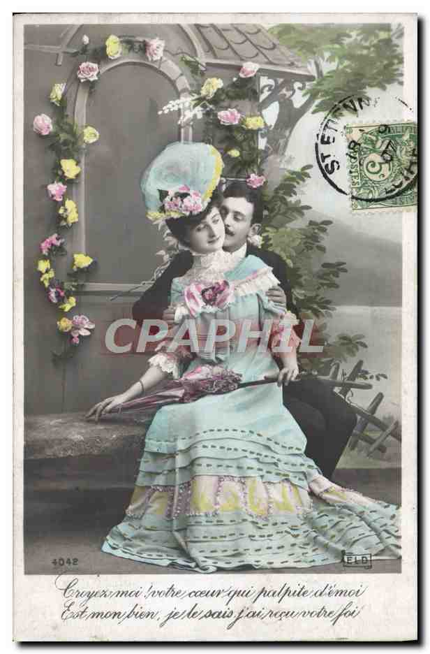 Couple amoureux — scène romantique — Éditeur ELD, n° 4042