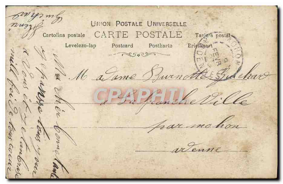 CPA Fantaisie Enfants Idylle fleurie — Verso