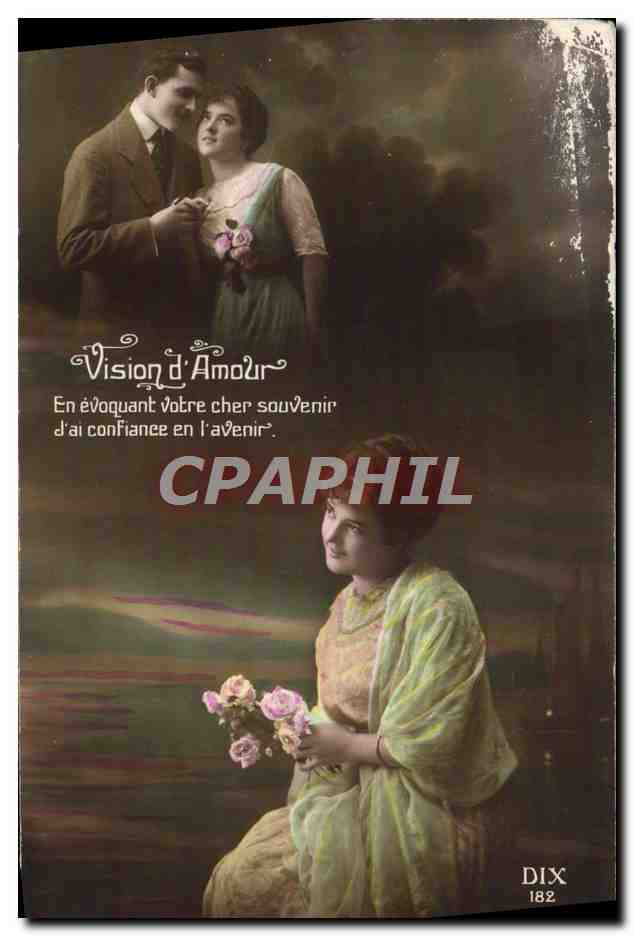 CPA Fantaisie Femme Vision d'amour
