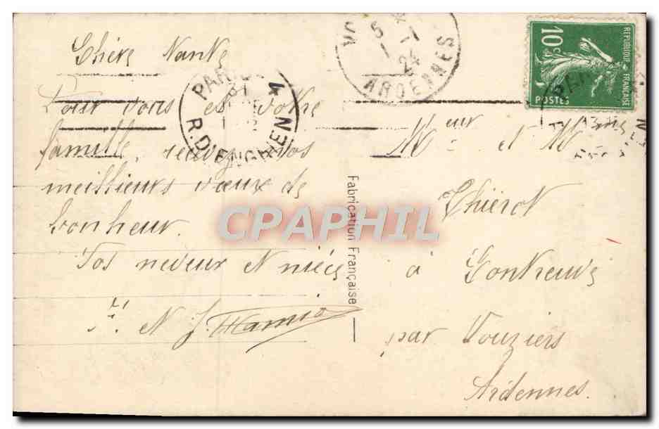 CPA Fantaisie Bonne annee — Verso