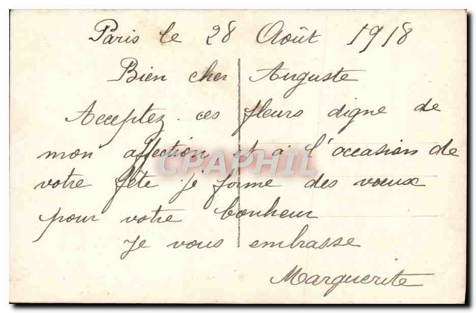 CPA Fantaisie Fleurs — Back