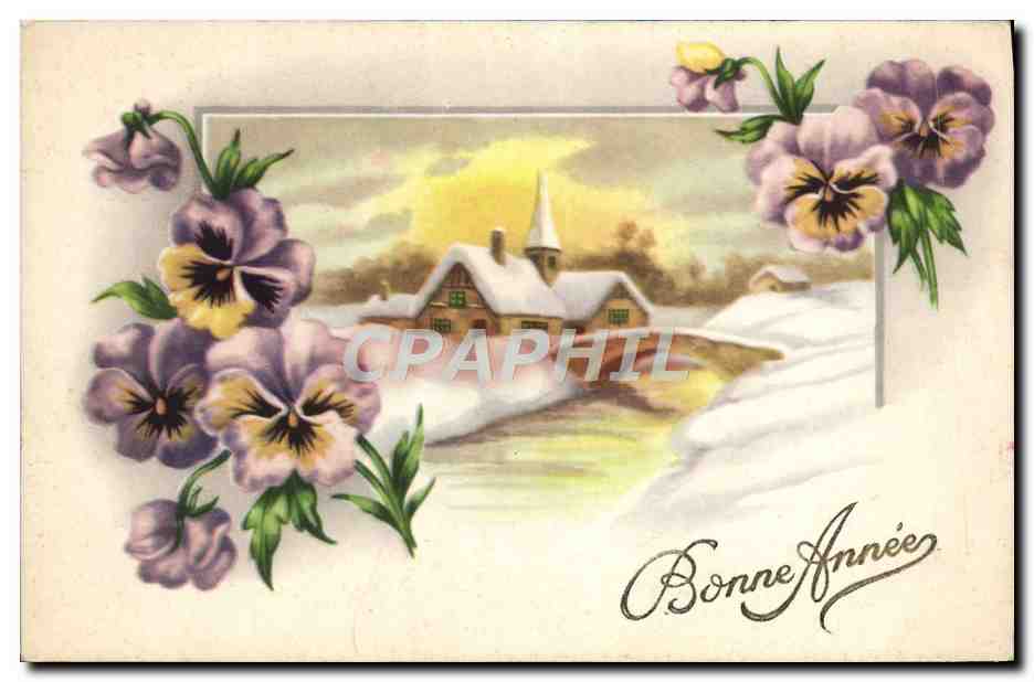 CPA Fantaisie Fleurs Bonne annee
