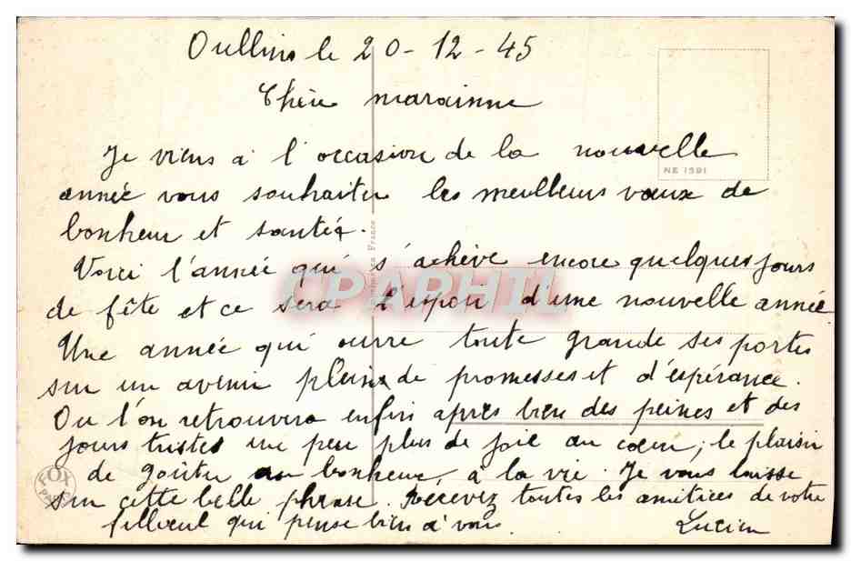 CPA Fantaisie Fleurs Bonne annee — Rückseite
