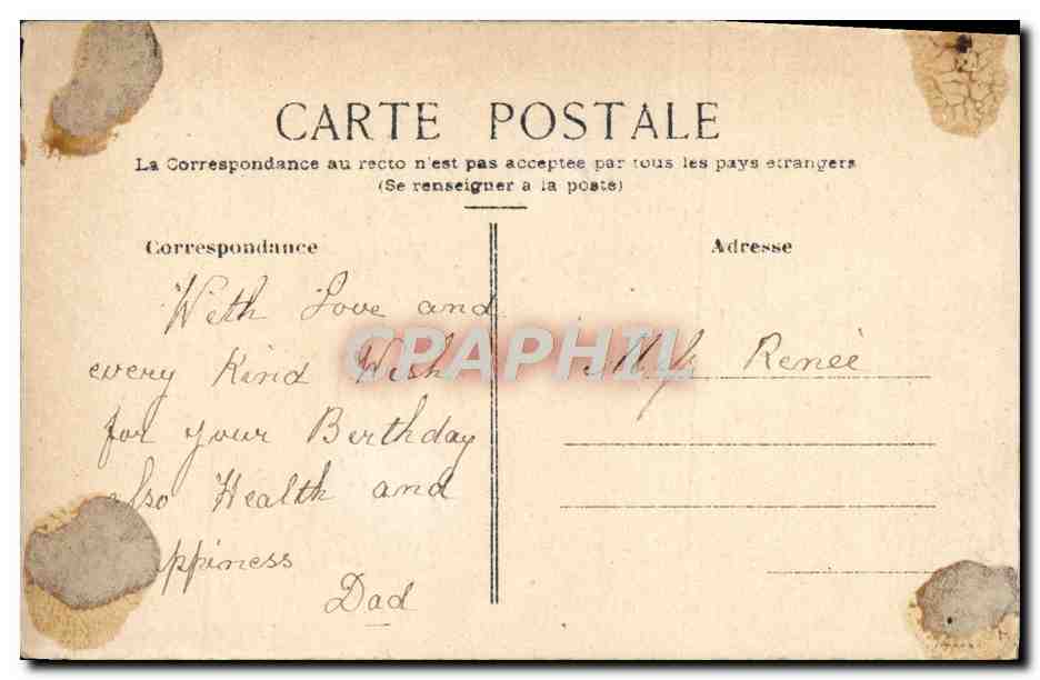 CPA Fantaisie Fleurs — Verso