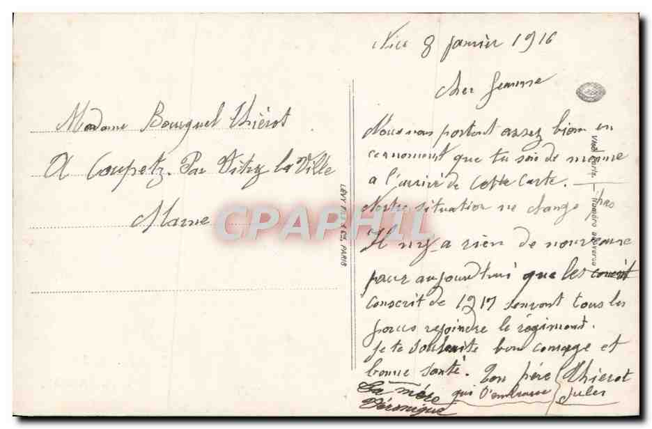CPA Fantaisie Fleurs Souvenir de Nice  — Verso