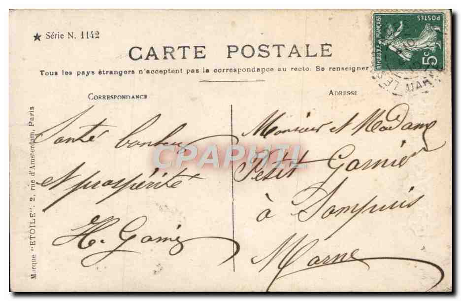 CPA Fantaisie Enfant — Rückseite