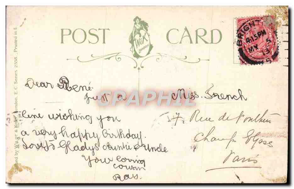 CPA Fantaisie Fleurs — Verso
