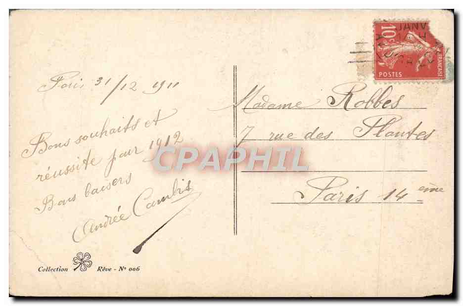 CPA Fantaisie Heureuse Annee — Verso