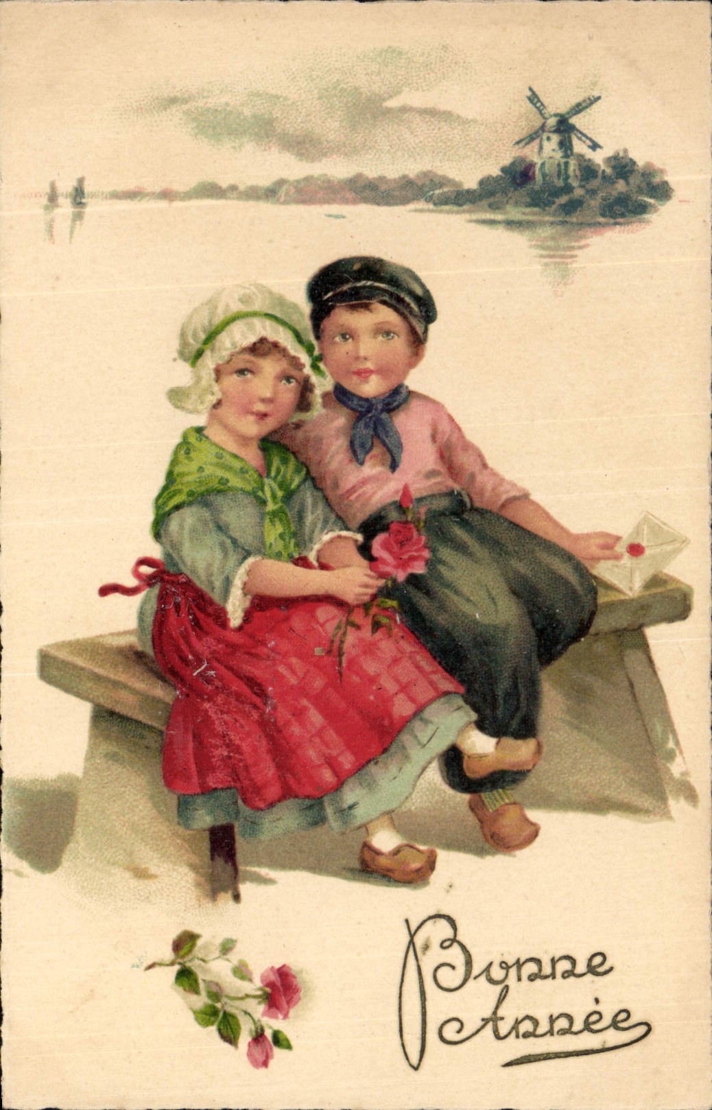 CPA Fantaisie Enfants Moulin a vent
