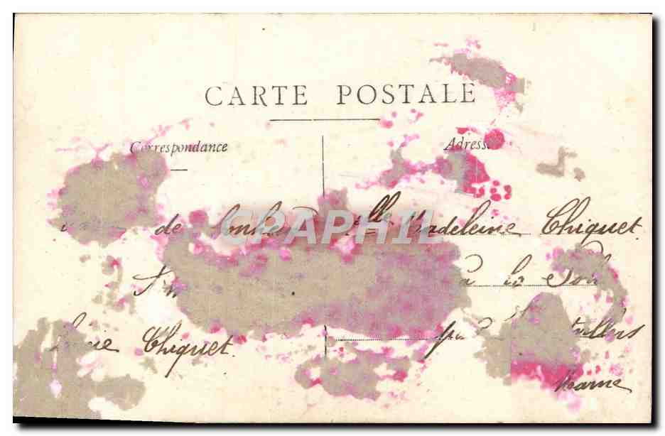 Femme en robe lilas tenant un bouquet — Bonne Fête — éditeur Baby, n° 623 — Verso