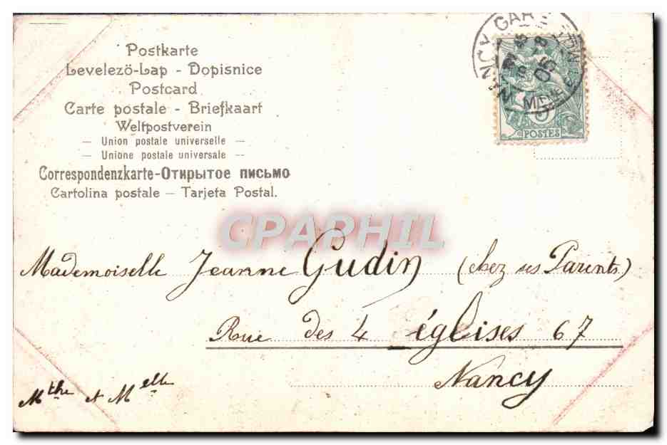 CPA Fantaisie Fleurs — Rückseite