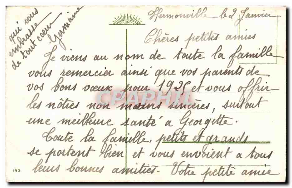 CPA Fantaisie Bonena nnee — Verso