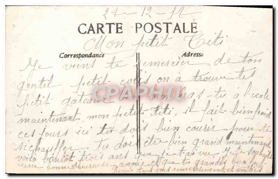 CPA Fantaisie Enfant — Rückseite