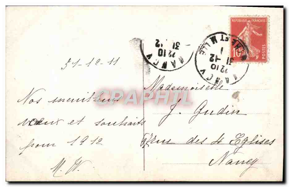 CPA Fantaisie Enfants Luge  — Verso