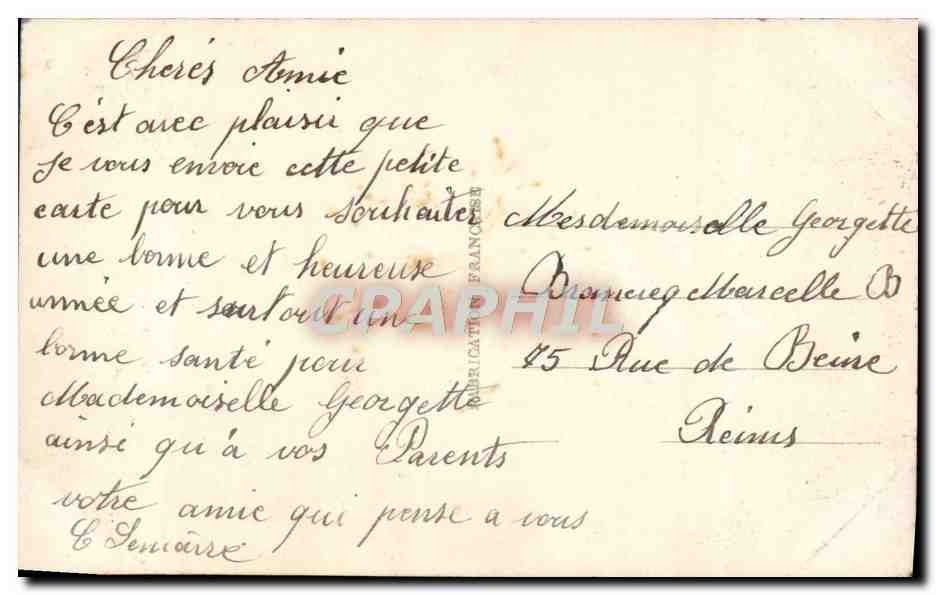 CPA Fantaisie Fleurs Fer a cheval — Rückseite