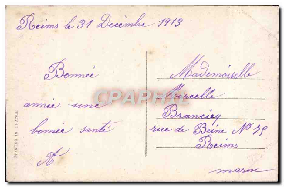 CPA Fantaisie Bonne annee Oiseaux — Verso