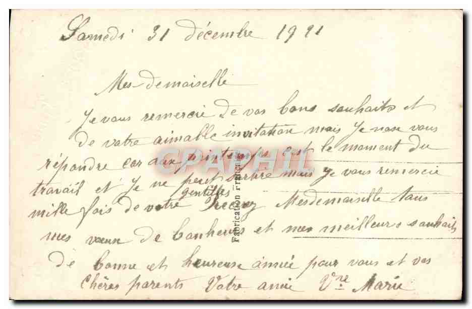 Femme en manteau rose et bonnet de fourrure — Bonne Année — Léo, n°102 — Rückseite