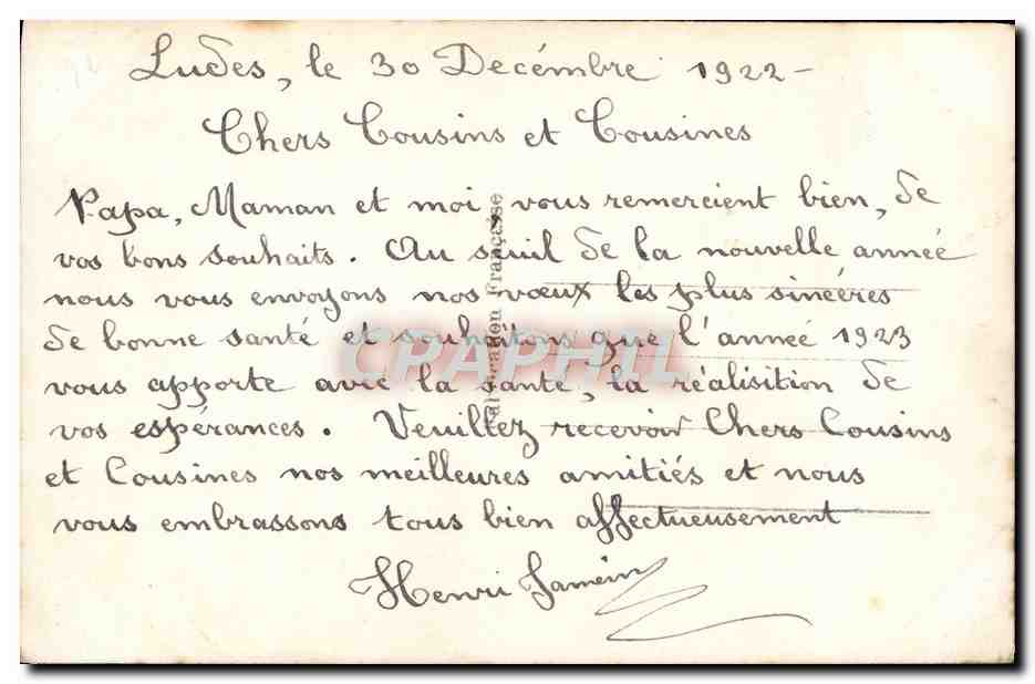 CPA Fantaisie Homme — Verso