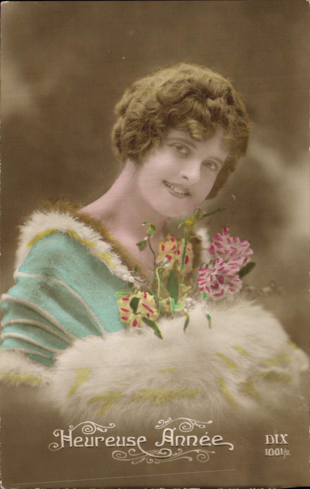 Femme souriante — 'Heureuse Année' — DIX 1001/2