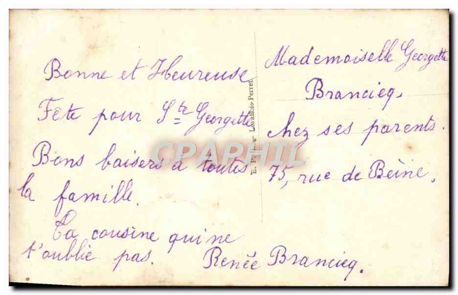 CPA Fantaisie Enfant Poupee — Rückseite