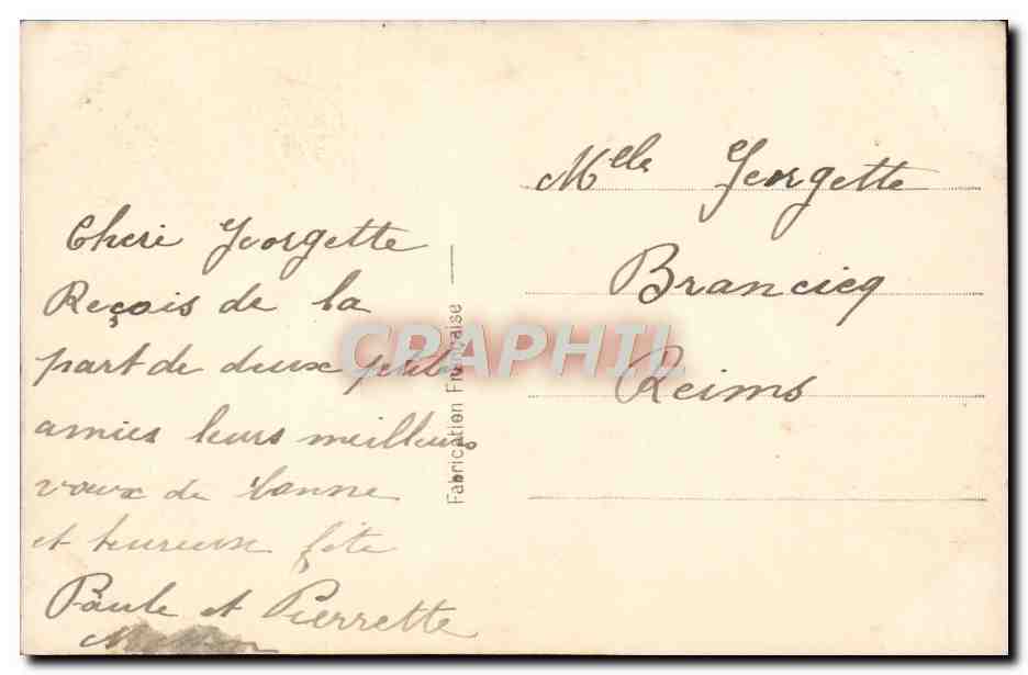 CPA Fantaisie Fleur Rose — Rückseite