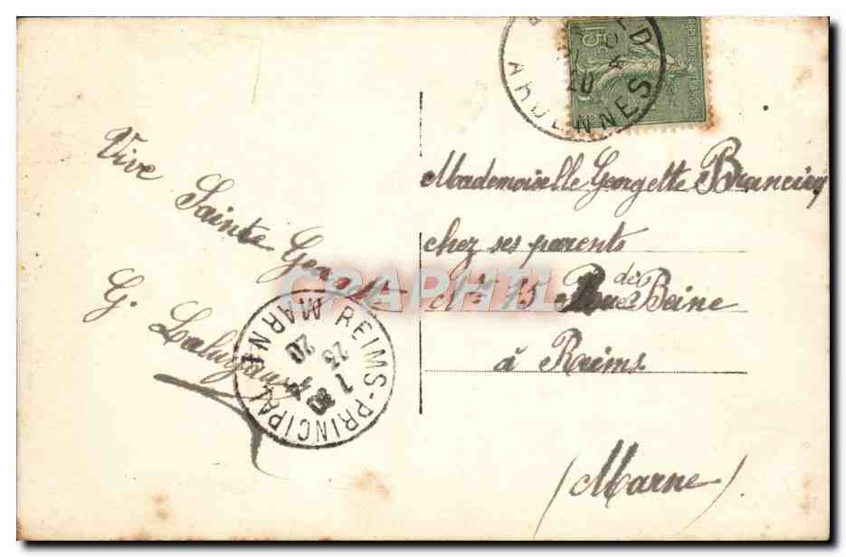 CPA Fantaisie Fleurs Fer a cheval — Rückseite