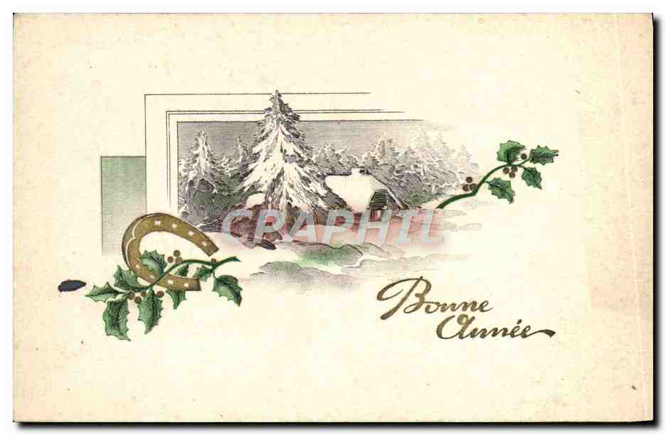CPA Fantaisie Bonne annee Fer a cheval