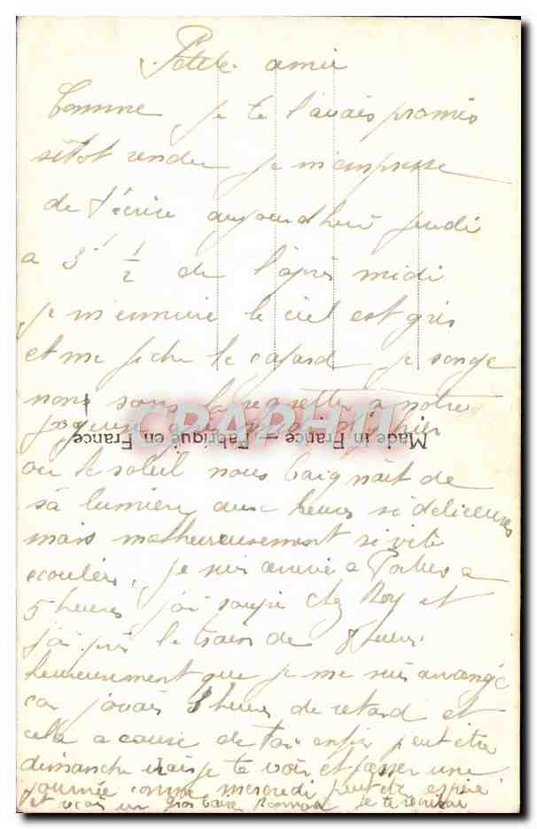 CPA Fantaisie Fleurs Moulin a vent — Verso