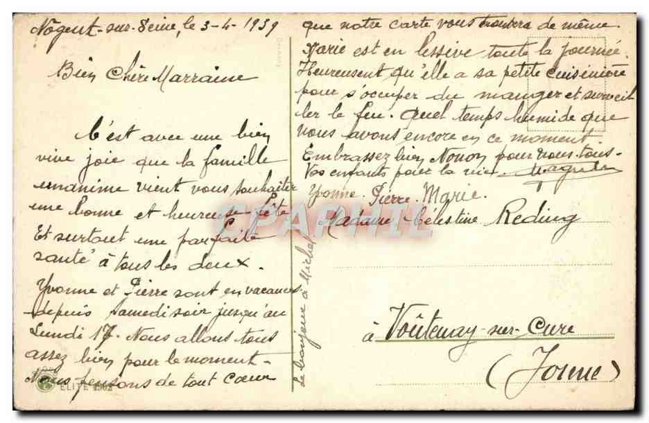 CPA Fantaisie Fleurs Fer a cheval — Rückseite