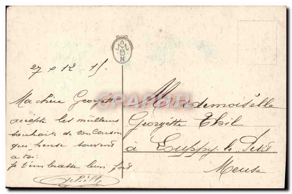 CPA Fantaisie Bonne annee — Verso