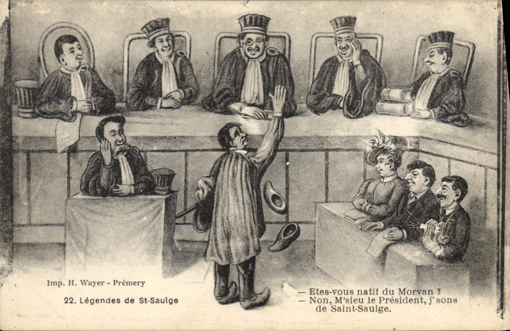 Séance humoristique en cour — Légendes de St-Saulge — Imp. H. Wayer - Prémery