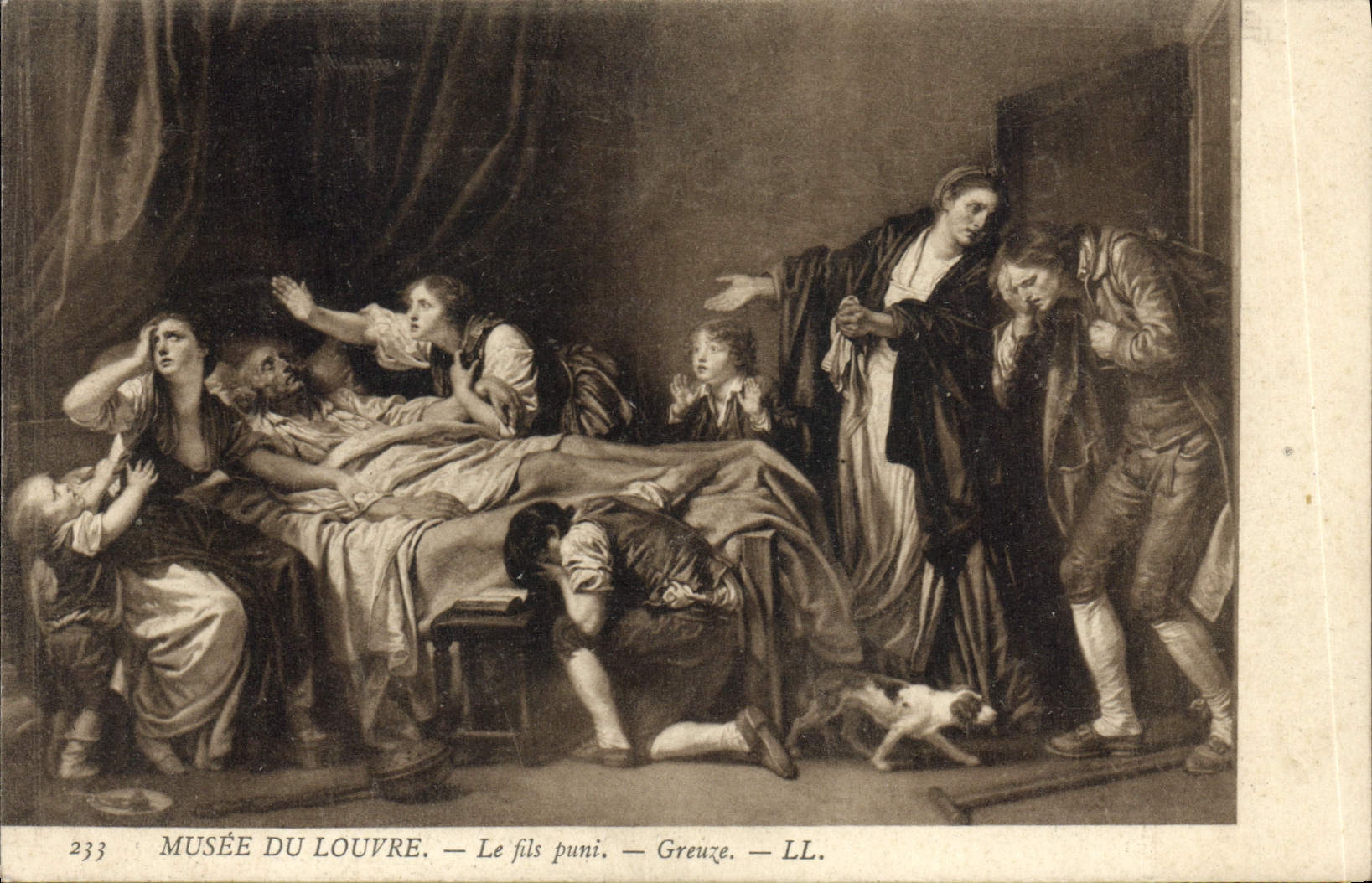 CPA Fantaisie Musee du Louvre Le fils puni Greuze